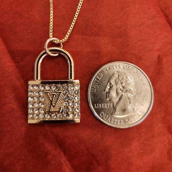 Louis Vuitton Gold Rhinestones Zipper Pull Necklace - Picture 1 of 4